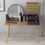 Hanah Home Angel Mesa de Maquillaje Antracita y Nogal